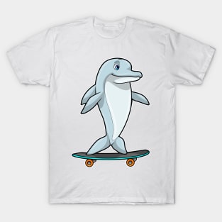 Dolphin as Skater with Skateboard T-Shirt